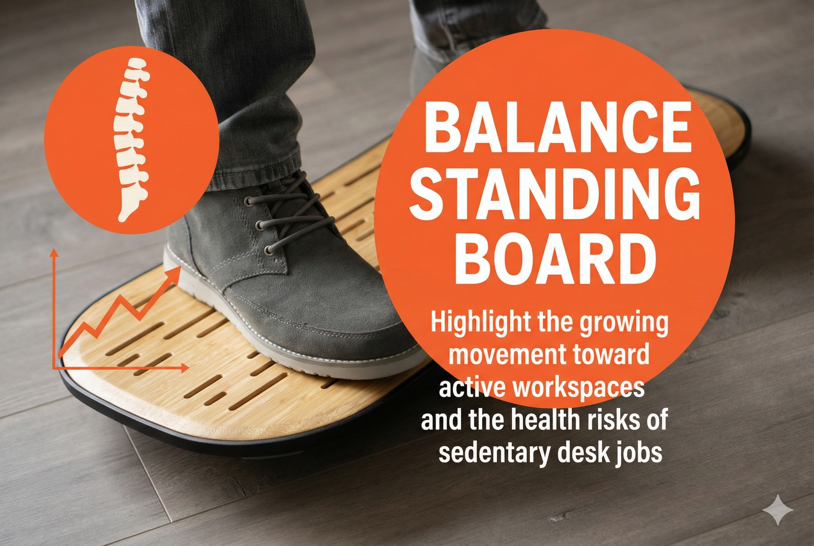 Persona working on a balance board