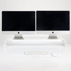 Large Raise™ 36" Monitor Stand - FluidStance – Matte White / 36" Double Monitor