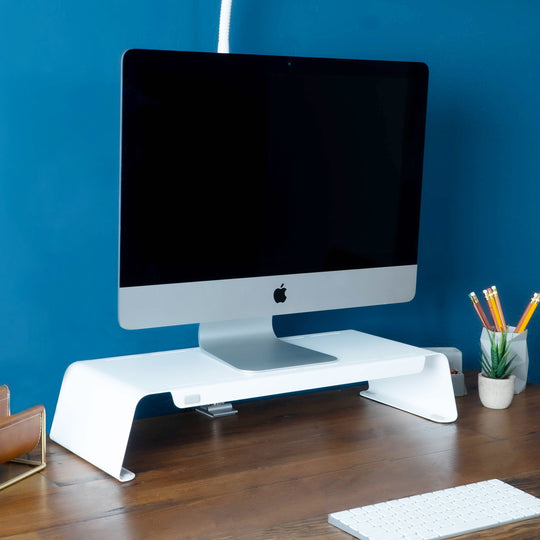 FluidStance Desktop Matte White / 24" Single Monitor Raise™ Monitor Stand